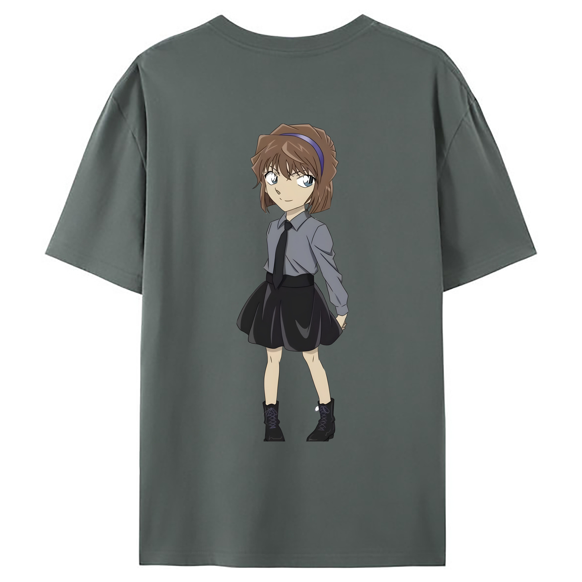 （画像用） 名探偵コナン 灰原 哀 はいばら あい Detective Conan Anita Hailey、Vi Graythorn Haibara Ai 綿100％ メンズ半袖Tシャツ（バックプリント） 通気性